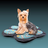 Handmade Paw Print Pet Mat with Teal Cat Design Pads