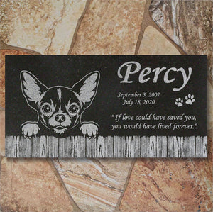 Chihuahua Personalized Dog Memorial - Granite Stone Pet Grave Marker - 6x12