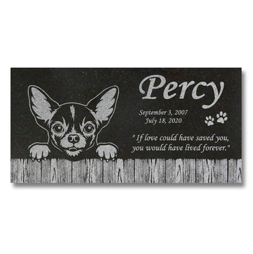 Chihuahua Personalized Dog Memorial - Granite Stone Pet Grave Marker - 6x12