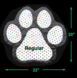 Handmade Black Pet Mat with Multi Colored Paw Prints