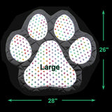 Handmade Black Pet Mat with Multi Colored Paw Prints