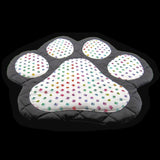 Handmade Black Pet Mat with Multi Colored Paw Prints