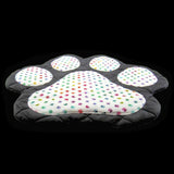 Handmade Black Pet Mat with Multi Colored Paw Prints