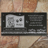 Personalized Cat Memorial - Granite Stone Pet Grave Marker - 6x12 - Pickles