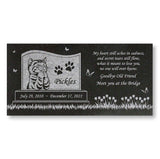 Personalized Cat Memorial - Granite Stone Pet Grave Marker - 6x12 - Pickles