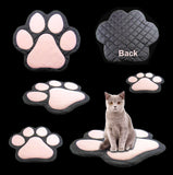 Handmade Black and Pink Paw Print Pet Mat