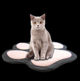 Handmade Black and Pink Paw Print Pet Mat