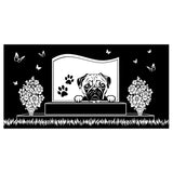 Pug Personalized Dog Memorial - Granite Stone Pet Grave Marker - 6x12 - Pistol Pete