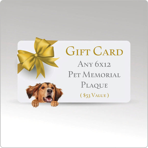 Plaque Only - Etched In Granite ~ Gift Card