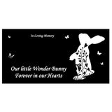 Personalized Rabbit Memorial - Granite Stone Pet Grave Marker - 6x12 - Popcorn