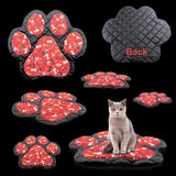 Handmade Red Paw Print Pet Mat with Dog Design Pads