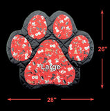 Handmade Red Paw Print Pet Mat with Dog Design Pads