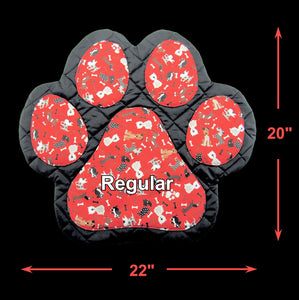 Handmade Red Paw Print Pet Mat with Dog Design Pads