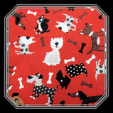 Handmade Red Paw Print Pet Mat with Dog Design Pads