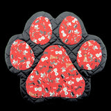 Handmade Red Paw Print Pet Mat with Dog Design Pads