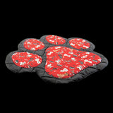 Handmade Red Paw Print Pet Mat with Dog Design Pads