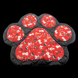 Handmade Red Paw Print Pet Mat with Dog Design Pads