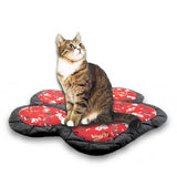 Handmade Red Paw Print Pet Mat with Dog Design Pads