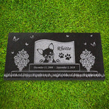 Chihuahua Personalized Dog Memorial - Granite Stone Pet Grave Marker - 6x12