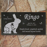 Personalized Rabbit Memorial - Granite Stone Pet Grave Marker - 6x12 - Ringo