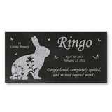 Personalized Rabbit Memorial - Granite Stone Pet Grave Marker - 6x12 - Ringo