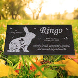 Personalized Rabbit Memorial - Granite Stone Pet Grave Marker - 6x12 - Ringo