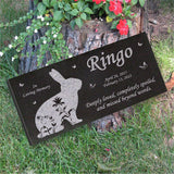 Personalized Rabbit Memorial - Granite Stone Pet Grave Marker - 6x12 - Ringo