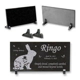 Personalized Rabbit Memorial - Granite Stone Pet Grave Marker - 6x12 - Ringo