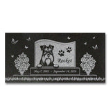 Schnauzer Personalized Dog Memorial - Granite Stone Pet Grave Marker - 6x12 - Rocket