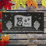 Schnauzer Personalized Dog Memorial - Granite Stone Pet Grave Marker - 6x12 - Rocket