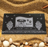 Schnauzer Personalized Dog Memorial - Granite Stone Pet Grave Marker - 6x12 - Roscoe