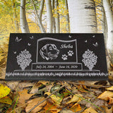 Labrador Personalized Dog Memorial - Granite Stone Pet Grave Marker - 6x12 - Sheba