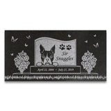 Boston Terrier Personalized Dog Memorial - Granite Stone Pet Grave Marker - 6x12