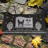 Boston Terrier Personalized Dog Memorial - Granite Stone Pet Grave Marker - 6x12