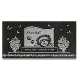 Shih Tzu Personalized Dog Memorial - Granite Stone Pet Grave Marker - 6x12 - Snowball