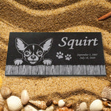 Chihuahua Personalized Dog Memorial - Granite Stone Pet Grave Marker - 6x12