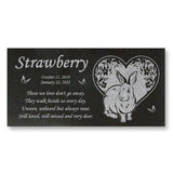 Personalized Rabbit Memorial - Granite Stone Pet Grave Marker - 6x12 - Strawberry