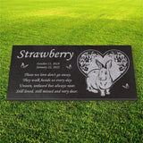 Personalized Rabbit Memorial - Granite Stone Pet Grave Marker - 6x12 - Strawberry