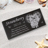 Personalized Rabbit Memorial - Granite Stone Pet Grave Marker - 6x12 - Strawberry