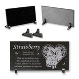 Personalized Rabbit Memorial - Granite Stone Pet Grave Marker - 6x12 - Strawberry