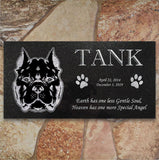 Pitbull Personalized Dog Memorial - Granite Stone Pet Grave Marker - 6x12 - Tank