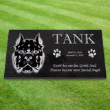 Pitbull Personalized Dog Memorial - Granite Stone Pet Grave Marker - 6x12 - Tank