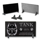 Pitbull Personalized Dog Memorial - Granite Stone Pet Grave Marker - 6x12 - Tank