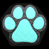 Handmade Black and Teal Paw Print Pet Mat Success