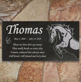 Personalized Horse Memorial - Granite Stone Pet Grave Marker - 6x12 - Thomas