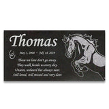 Personalized Horse Memorial - Granite Stone Pet Grave Marker - 6x12 - Thomas