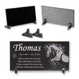 Personalized Horse Memorial - Granite Stone Pet Grave Marker - 6x12 - Thomas