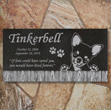 Chihuahua Personalized Dog Memorial - Granite Stone Pet Grave Marker - 6x12