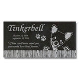 Chihuahua Personalized Dog Memorial - Granite Stone Pet Grave Marker - 6x12