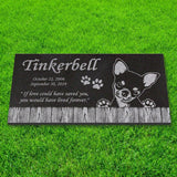 Chihuahua Personalized Dog Memorial - Granite Stone Pet Grave Marker - 6x12